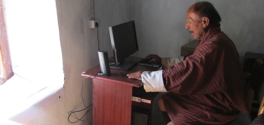 Bhutanese Man at Computer