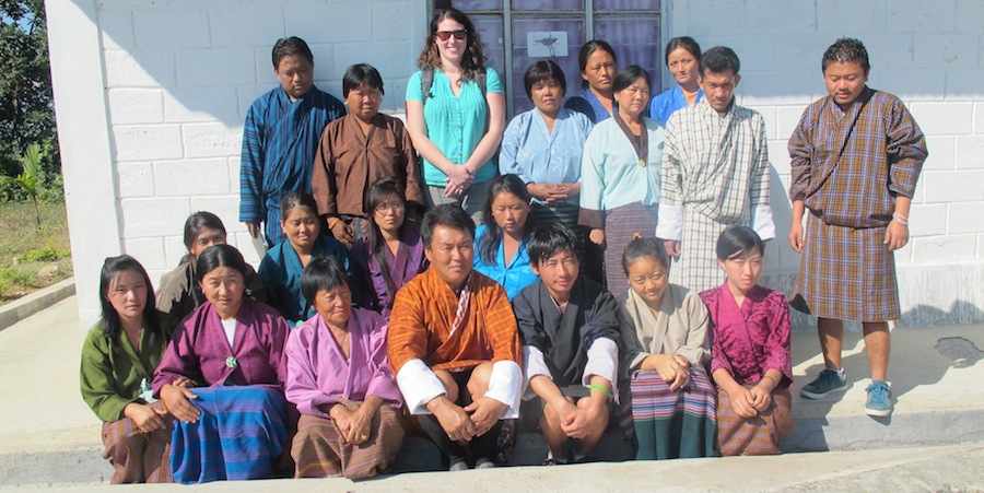 Kathryn with Children in Bhutan