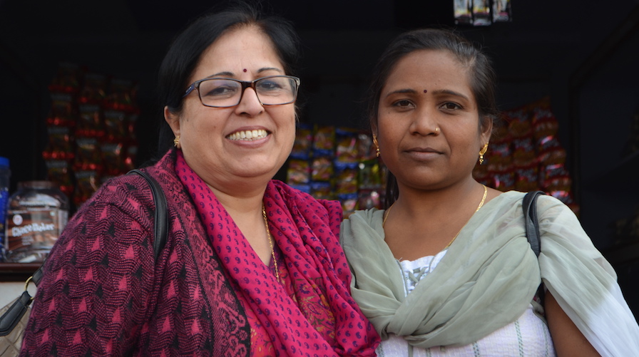 READ India Director Geeta Malhotra with Meena Prajapat of the Baran READ Center